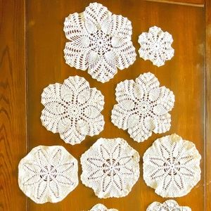VINTAGE SALE! 11 vintage crocheted doilies, 6.5”-12" diameter